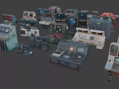 Sci-Fi Consoles and Control Panels 3D model