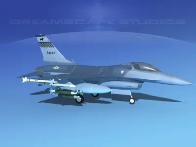 Gen Dyn F-16A Falcon V06 USAF 3D model