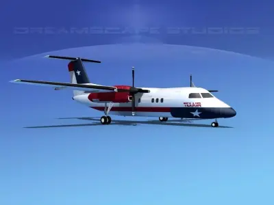 Dehaviland DHC-8 100 Texair 3D model