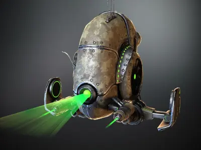 Sci-fi Drone 03 Low-poly 3D model