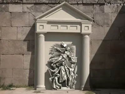 Angelic War Memorial Niche Beige 3D model