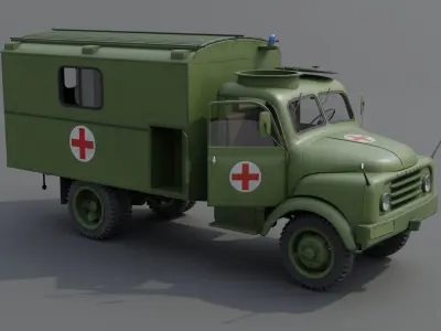 Hanomag AL 28 Military Ambulance Low-poly 3D model