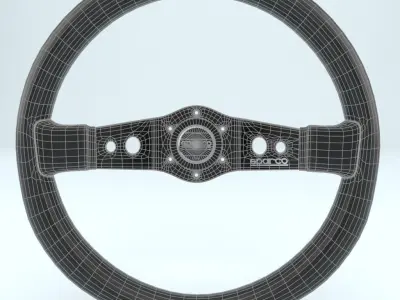 Steering Wheel Sparco R215 Suede Black 3D model