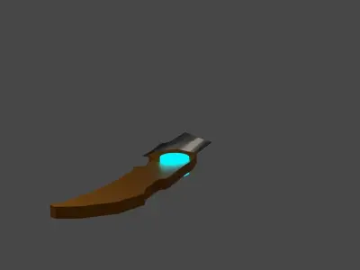 golden handled retractable knife 3D model