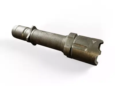 Military Flashlight PBR Game Ready 3D Model Low-poly 3D model