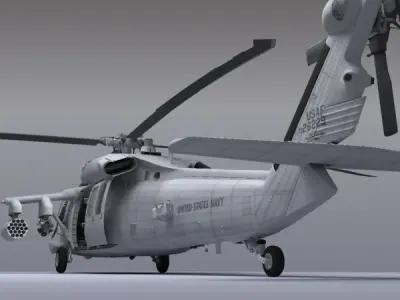 Battlehawk Military Helicopter 3D model