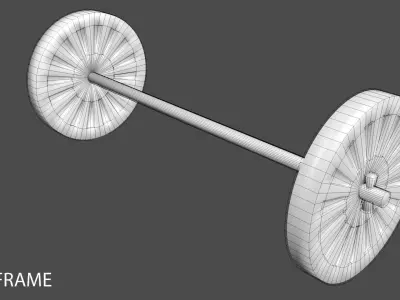 Wooden Wheel 2 3D model