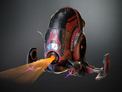 Sci-fi Drone 03 Low-poly 3D model