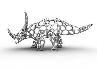 Styracosaurus Voronoi Wireframe Low-poly 3D model