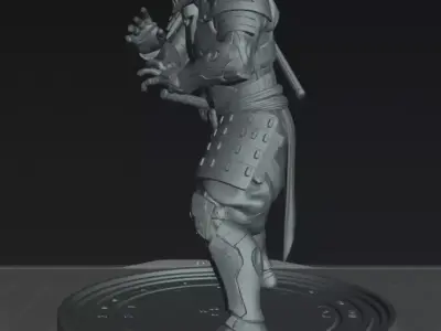 Samurai Cyber Shogun Ronin 75mm STL Sci-Fi Miniature 3D print model