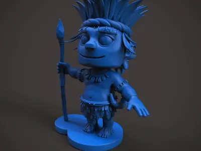 Tribal Man Cartoon 3D print model