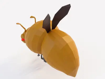 Bee cartoon 3d model  Low-poly 3D model