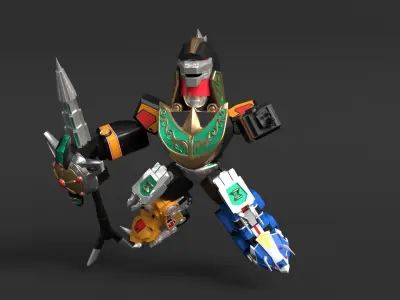 Dragonzord Battle Mode SD - Power Ranger 3D model