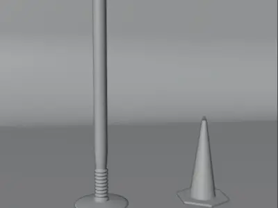 Road Obstacles 3D Model Free low-poly 3D model