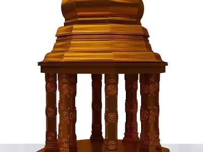 Hindu temple Low-poly 3D model