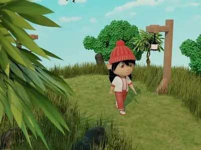 Girl in Garden 3D model