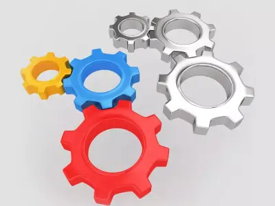 Mechanical gear wheels 3d model 3D model