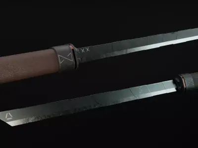 Hardsurface sci-fi sword Free low-poly 3D model