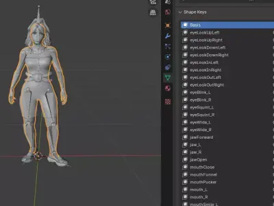 Sci Fi Superhero Female Character Fully Rigged Animated Low-poly 3D model
