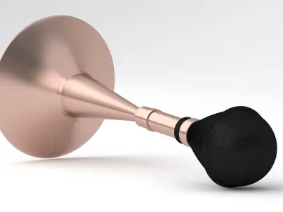 Vintage Vehicle Horn Copper 03 3D model