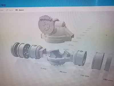 RC Monster Truck Axle Rockwell Axle Free 3D print model