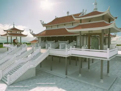 asia pagoda scence 3D model
