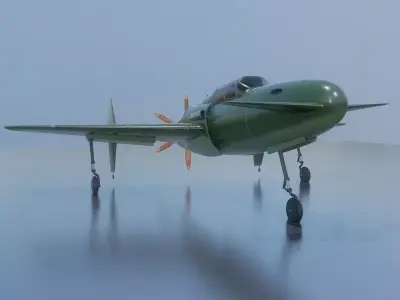 Canard Fighter Airplane 3D model