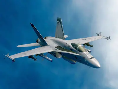 FA 18 Hornet-with Cocpit-Fully Rigged-Changeable decal and text Low-poly 3D model