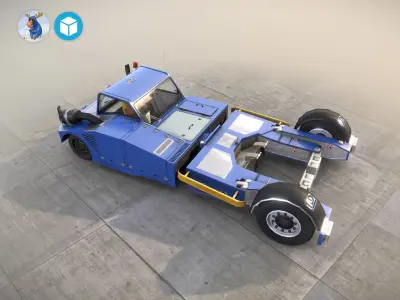 Towbarless Aircraft Tractors LTD TPX-200-S blue Low-poly 3D model