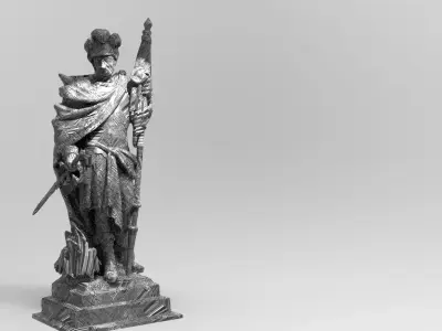 Viking Warrior Statue Standing tall  3D model