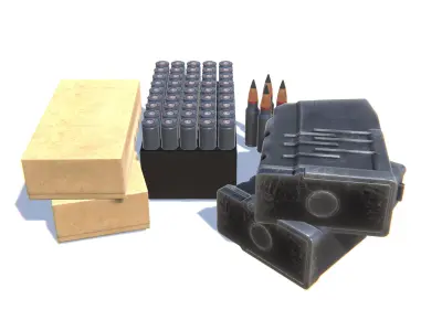 9x39 Ammo Pack Low-poly 3D model