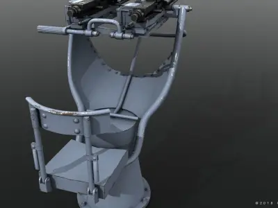 MG34 Zwillingsockel36 B Low-poly 3D model