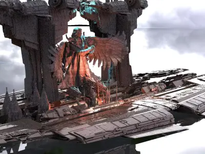 Space Station Floating lord Base 3D model