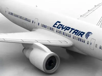 Eghypt Air Plane Boing 777 3D model