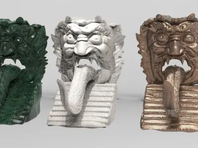 Demon Statue Gate of Hell 3D model