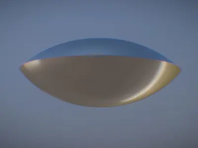 Classical flying saucer UFO Low-poly 3D model