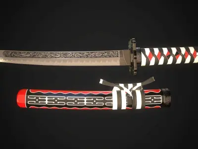 Tanto 02 Low-poly 3D model