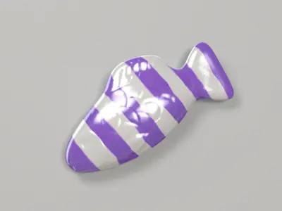 Swedish Fish Purple Stripe 3D 3D model