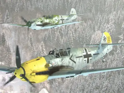 Bf109 E3 Low-poly 3D model