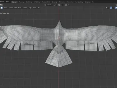 Eagle base mesh Low-poly 3D model