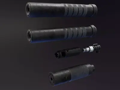 AK-12 Suppressor and Muzzle Attachment Low-poly 3D model
