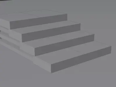 Ultra Low Poly Sci Fi Modular Stairs  Game Ready PBR Low-poly 3D model