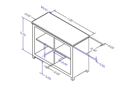 Wood Drawer Free 3D model