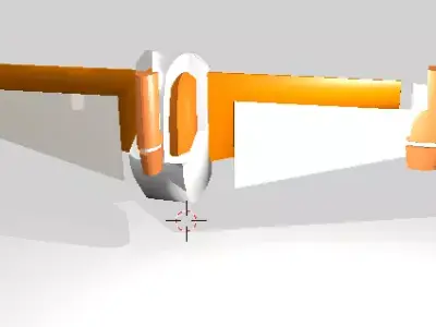 Jetpack orange and airplane Low-poly 3D model