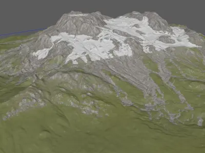 Green Snow Mountain 3D model