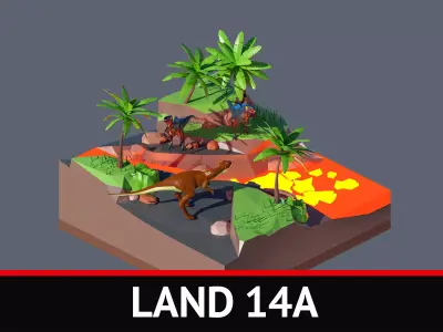 land 14A Low-poly 3D model