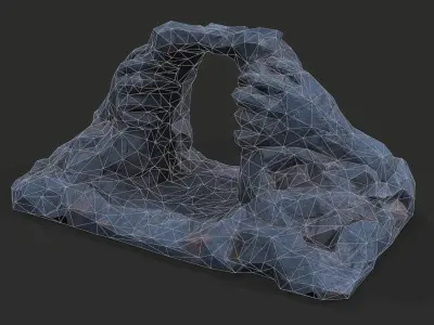 Cave Entrance cliff rock 07 Low-poly 3D model