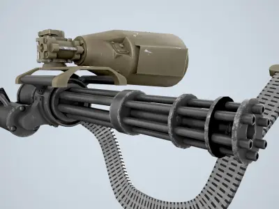 Machine Gun M134 Ver 2 Low-poly 3D model