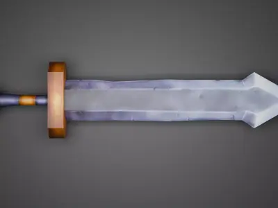 Low poly Fantasy Medieval Sword Low-poly 3D model