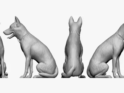 001266 smiling dog with butterfly 3D model